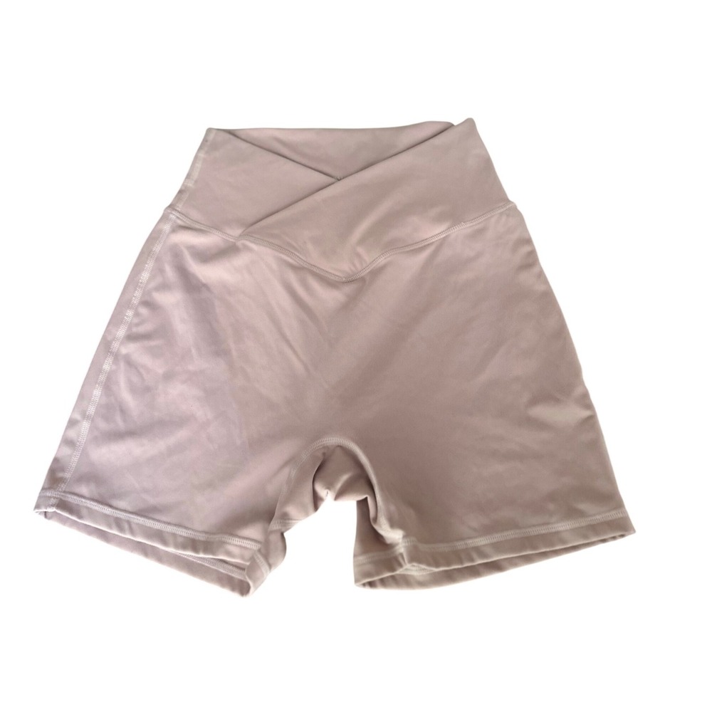 BuffBunny‎ Collection High-Waisted Workout Shorts Activewear Fitness Gym Beige